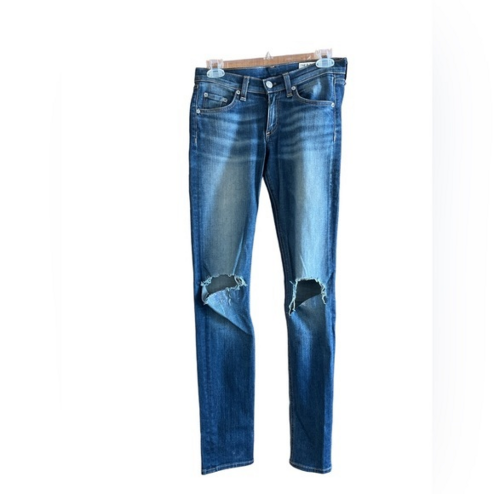 Rag & Bone Women’s Thrashed Skinny Jeans Size 25 Stretch Denim Pacifico Wash